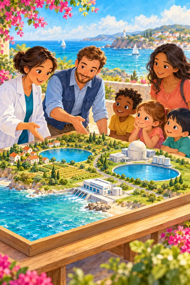 Illustrazione o schema del libro: N08  Energia e acqua con percorsi distinti