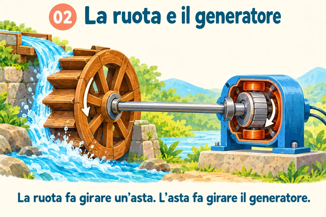 Illustrazione o schema del libro: 03  La ruota muove il generatore